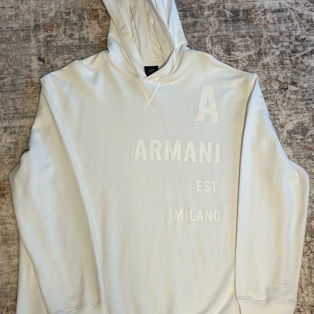 Armani Exchange White Hoodie for Men